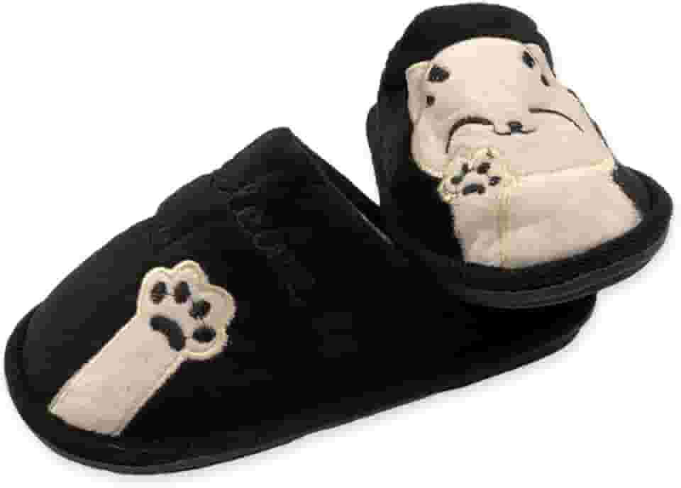 Pantufa Gatinho Infantil Tam 30/31 Chinelo Para Dormir Quarto casa Macio Confortável Flexível Feminina infantil adulto Preto