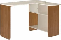 Escrivaninha em L, reta ou fechada Tampo com rotação 4 nichos NOMAD Cor Cinamomo/Off White - Artely