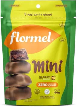 Mini Bombom com Banana FLORMEL Zero Açúcar 60 Gramas