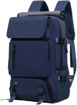 Mochila Multifuncional Impermeável com Compartimento para Notebook e Sapatos, Porta USB, Grande Capacidade, Alças Confortáveis – Ideal para Viagem, Trabalho e Dia a Dia (Azul Marinho)