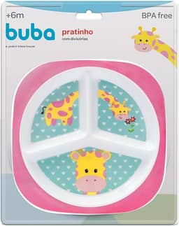 Prato Com Divisórias - Girafinha, Buba, Colorido