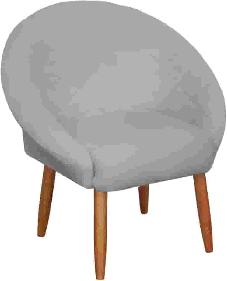 Poltrona Cadeira para Recepção sala de estar Sala de Leitura resistente reforçada tecido veludo pés madeira MOBLAN decor (1, Cinza)