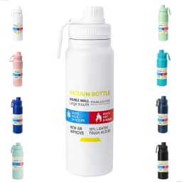 Garrafa De Agua Termica Gelada 800ml Em Aço Inox Antivazamento Com Infusor Com Alça Agua Quente ou Fria Para Academia Treino Caminhada (Branca)