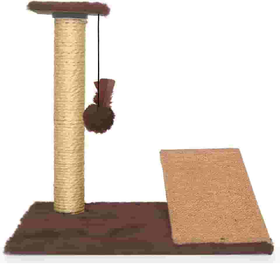 Arranhador Gatos Poste Com Rampa E Brinquedo Exclusivo