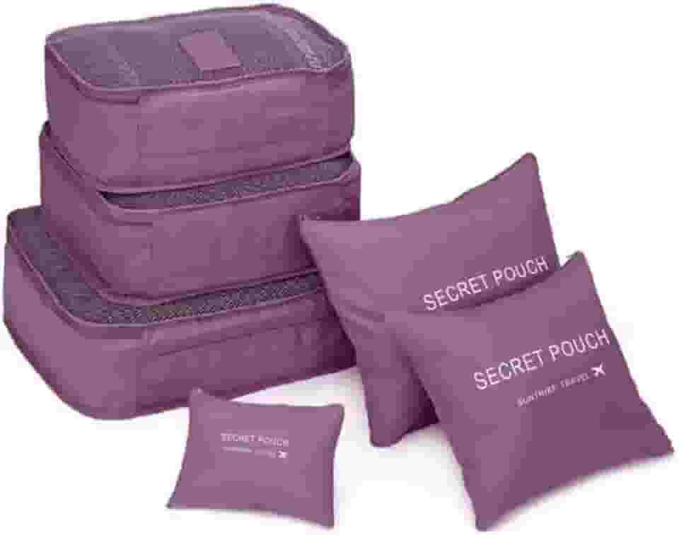 Organizador Mala Viagem, Organizador de Mala de Bagagem Viagem Kit 6 Necessaire Bolsa(vinho)