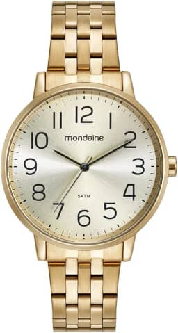 Kit Relógio Feminino Dourado Mondaine Com Semi-joias 32599LPMKDE1K1