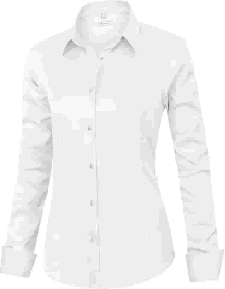 Camisa social feminina de ajuste clássico, manga comprida, com botões, sem rugas, elástica, lisa, casual, trabalho, escritório