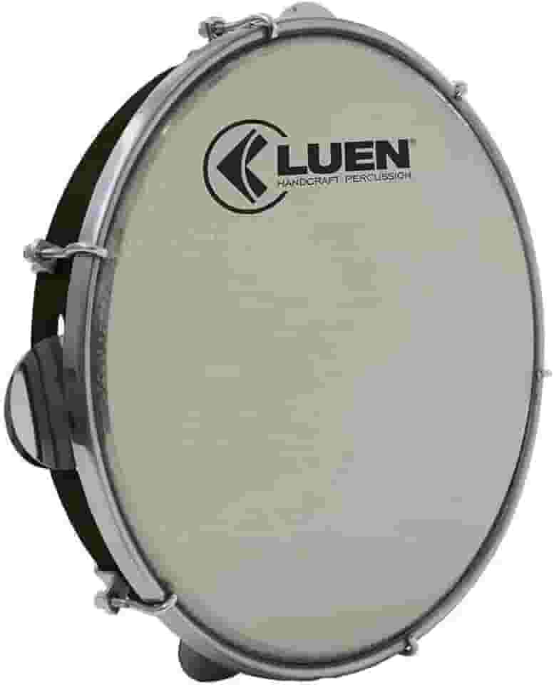 Pandeiro 10' Abs Preto 6 Afin Plat Inx Ferragem Cromada Holog Prata