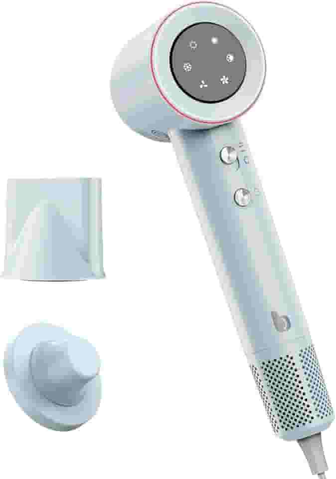 GOKOCO Secador De Cabelo Profissional 110v 127v, 120000 RPM High Speed Hair Dryer 1600W com Display Digital LED e Bocal de ar Magnético, Cinza