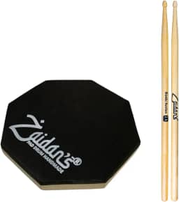 Pad Estudo Bateria Praticável 15cm ou 6 Polegadas + Par Baquetas Basic Series Zaidan's By Spanking (7A)