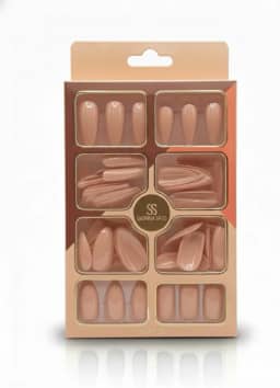 Sabrina Sato Unhas Postiças, Kit com 96 Peças e 4 Modelos Diferentes.Aplicação Rápida e Prática! (Nude)