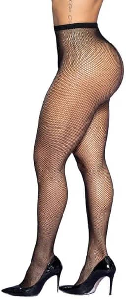 Meia Calça Arrastão Feminina com Trama Extra Pequena Tamanho Unico Cor Preto