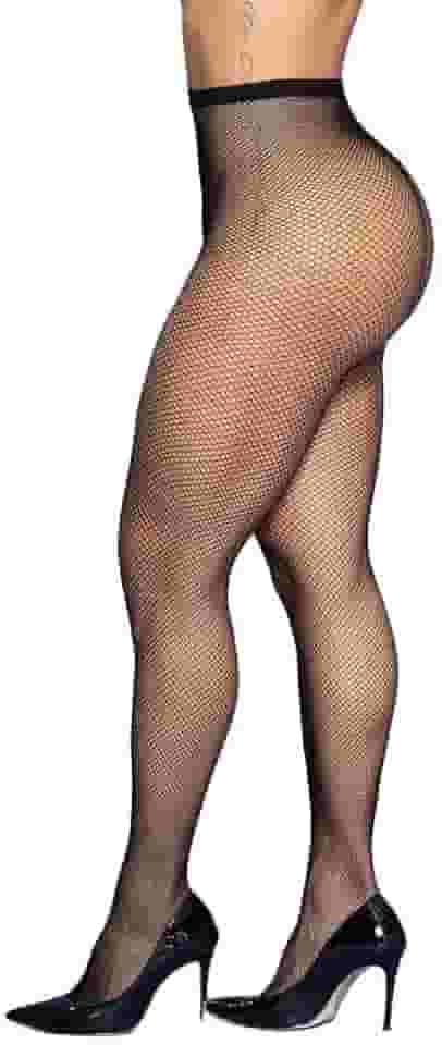 Meia Calça Arrastão Feminina com Trama Extra Pequena Tamanho Unico Cor Preto