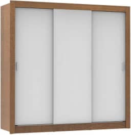 Guarda Roupa Casal Madesa Mônaco 3 Portas de Correr - Rustic/Branco