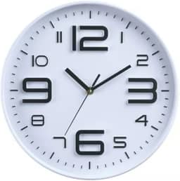 Relógio de Parede Minimalista Moderno Cozinha Quarto Sala Escritório 25cm x 4cm Decoração de Parede Organização Enfeites Utilidades Domésticas (BRANCO E PRETO)