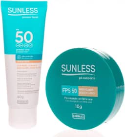 SUNLESS PÓ COMPACTO CLARO + PROTETOR SOLAR FACIAL