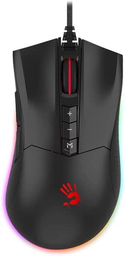 Bloody Mouse para jogos ES9Pro FPS RGB, chip PMW3389, 16000 CPI, taxa de relatório de 2000 Hz, 400IPS, memória integrada 4M, totalmente programável com macros predefinidas avançadas