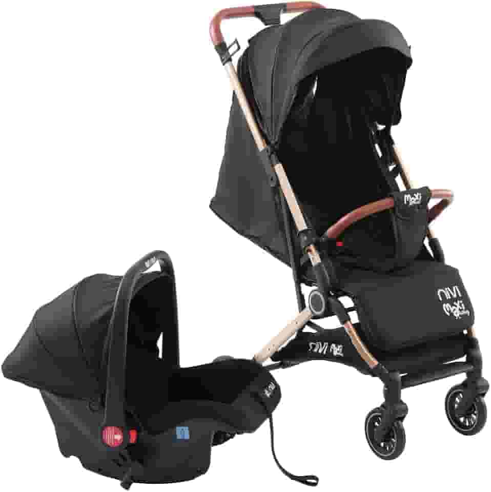 Carrinho de Passeio C/Bebê Conforto TS NIVI Maxi Baby (Preto-Marron)