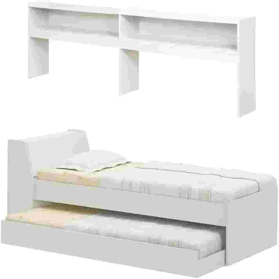 Cama Solteiro Bicama com Estante Ditália Bb-28-29 Branco