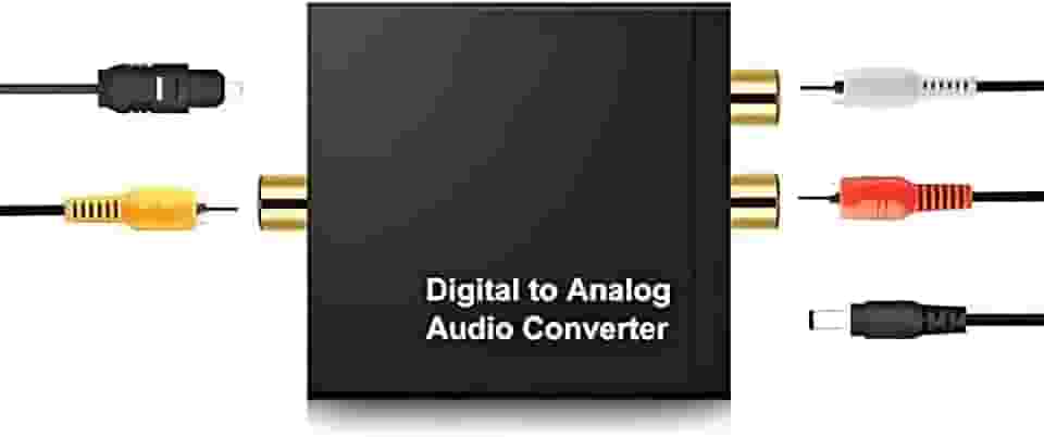 Conversor De Aúdio Digital Para Analógico 24 bits Conversor Áudio Conector RCA + Cabo Óptico Digital