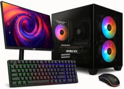 PC Gamer Completo Skill Apex Series, AMD Ryzen 5 5500, Geforce RTX 3050, 16GB DDR4, SSD 512GB M.2, Monitor LED 24" 180Hz, Preto SAS020