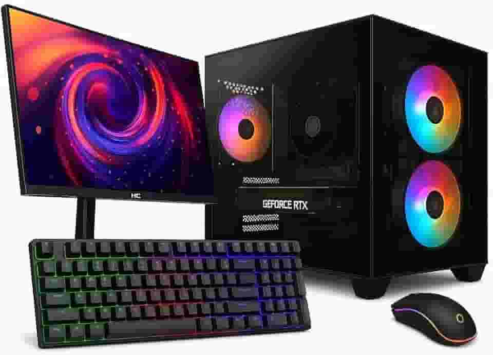 PC Gamer Completo Skill Apex Series, AMD Ryzen 5 5500, Geforce RTX 3050, 16GB DDR4, SSD 512GB M.2, Monitor LED 24" 180Hz, Preto SAS020