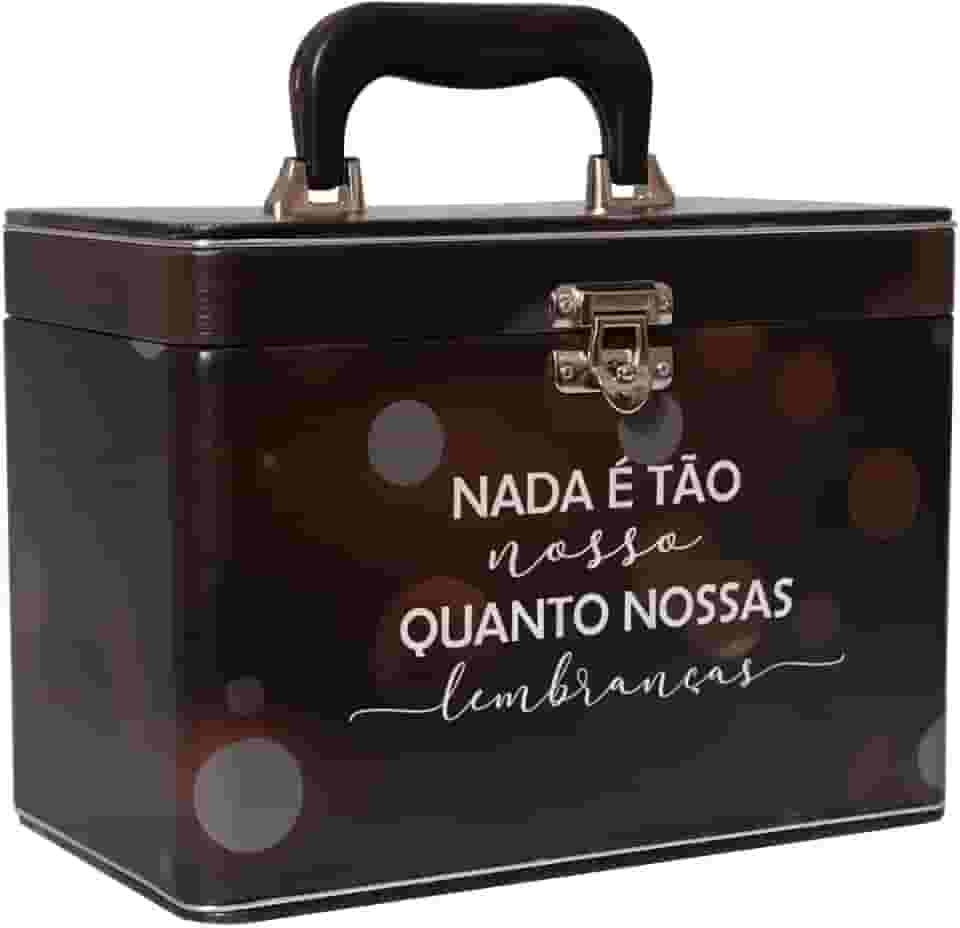 Maleta Box 10x15 600 fotos 6 Álbuns Fotográficos LEMBRANÇAS Preto Jovem Álbum de Fotos