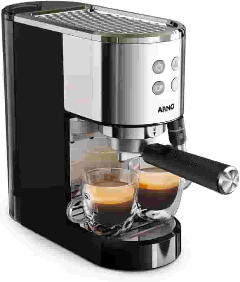 Máquina de Café Espresso Arno Virtuoso+ CESP, 15 Bars de Pressão, Thermoblock, Bico Vaporizador 2 em 1, Painel Intuitivo, Acabamento em Aço Inox e Acessórios de Barista, 110V