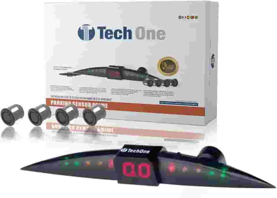 Sensor De Estacionamento Tech One Prime Preto Fosco 4 Pontos