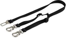 Basic Pet Cinto De Segurança Pet Duplo Universal Cachorro Gato Cães Gatos Carro Coleira Adaptador Ajustável (Preto)