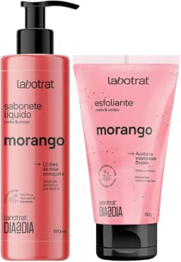 Kit Sabonete Liquido + Esfoliante Corpo E Rosto Labotrat Dia A Dia Cheiro De Fruta Morango 150g