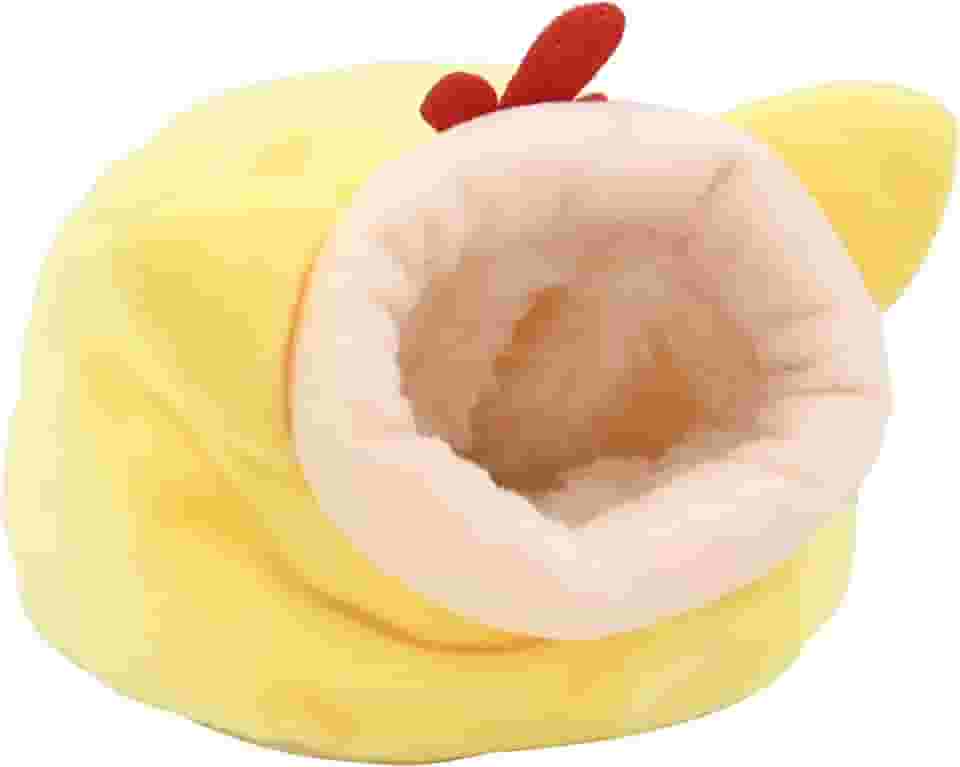 Hamster Rede de veludo quente de inverno pequeno para animais de estimação, ninho de algodão, adequado para porquinhos-da-índia, pássaros, esquilos, descanso e cabana de dormir (amarelo)