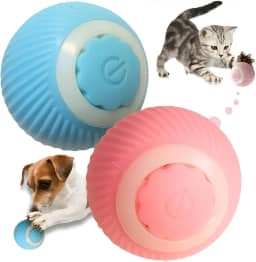 Bolinha Interativa Inteligente Pet Elétrica Recarregável USB para Gatos e Cães | Brinquedo com LED Silencioso, Movimento Automático 360° Antiestresse | Silicone Seguro e Resistente Cores Sortidas