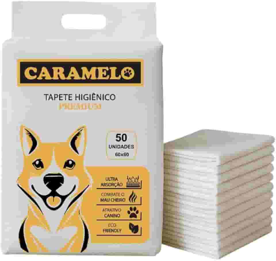 Tapete Higiênico Pet Caramelo 60x60 – 50 Unidades | Ultra Absorvente, Antiodor, Vedação Total | Para Cães Filhotes e Adultos