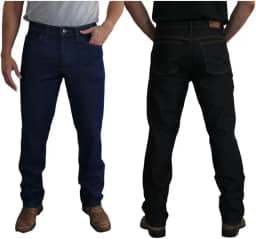 Kit 2 Calças Jeans Masculina Tradicional Corte Reto Resistente Linha Premium
