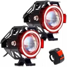 Farol De Milha Mini Angel Eyes U11 Moto Led Auxiliar 20w 12v