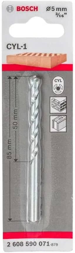 Bosch Broca CYL-1 para concreto Ø5 x 50 x 85 mm