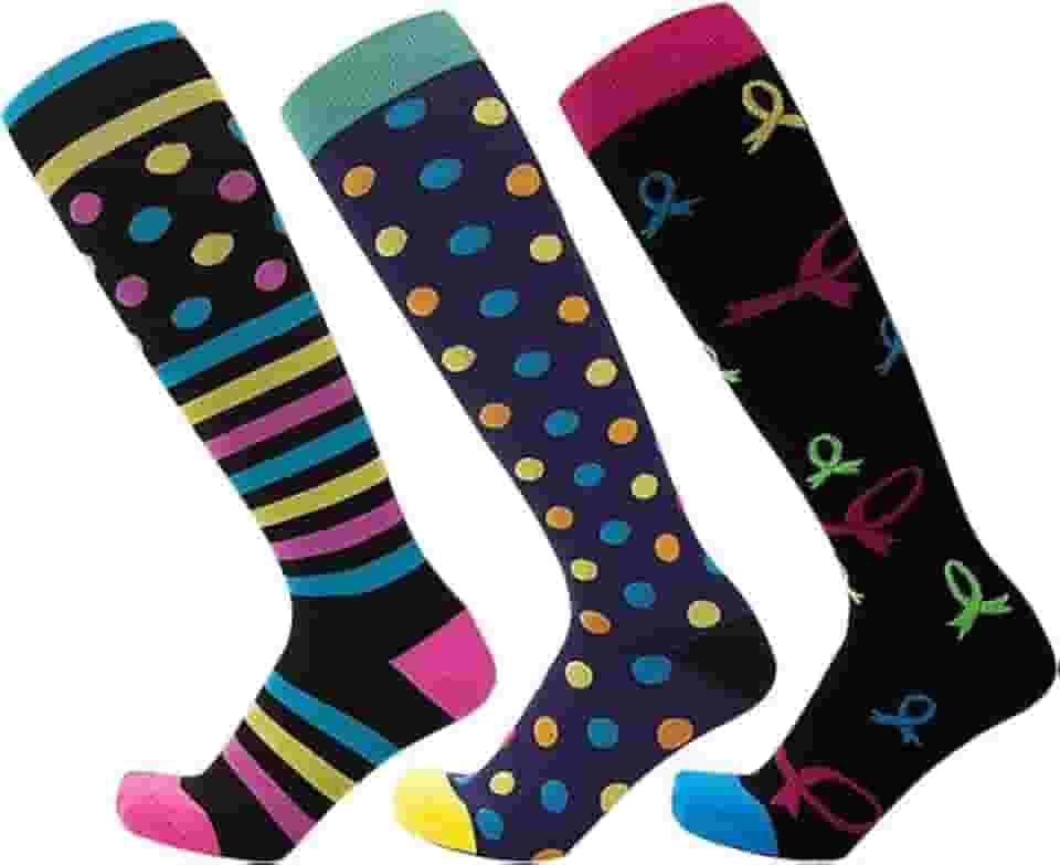 Meias de compressão para homens e mulheres 20-30 mmHg melhor para Médicos, Enfermagem, Academia, Treino, Corrida, Varizes, Viagens