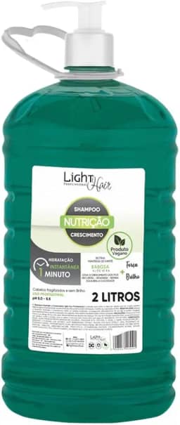 Shampoo Profissional de Babosa Galão 2 Litros - Hidratação Profunda e Brilho Intenso para Cabelos Ressecados | Light Hair Professional