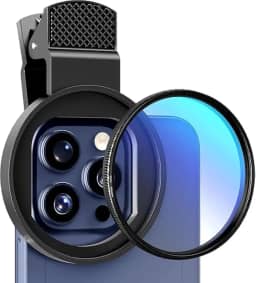 Lente polarizada de 52 mm CPL + UV com Clipe Universal lente polarizada circular com clipe atualizado, iPhone 16/15/14/13 Pro Max, Reduz Reflexos, Realça Cores e Oferece Proteção da Lente