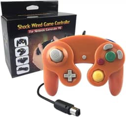 TechBrasil Controle Game Cube Nintendo Wii/U Switch Computador Laranja