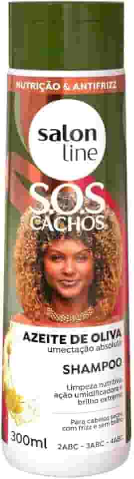 Salon Line, Shampoo, SOS Cachos, Azeite de Oliva, Vegano - Para Cabelos Ondulados, Cacheados e Crespos, 300ml