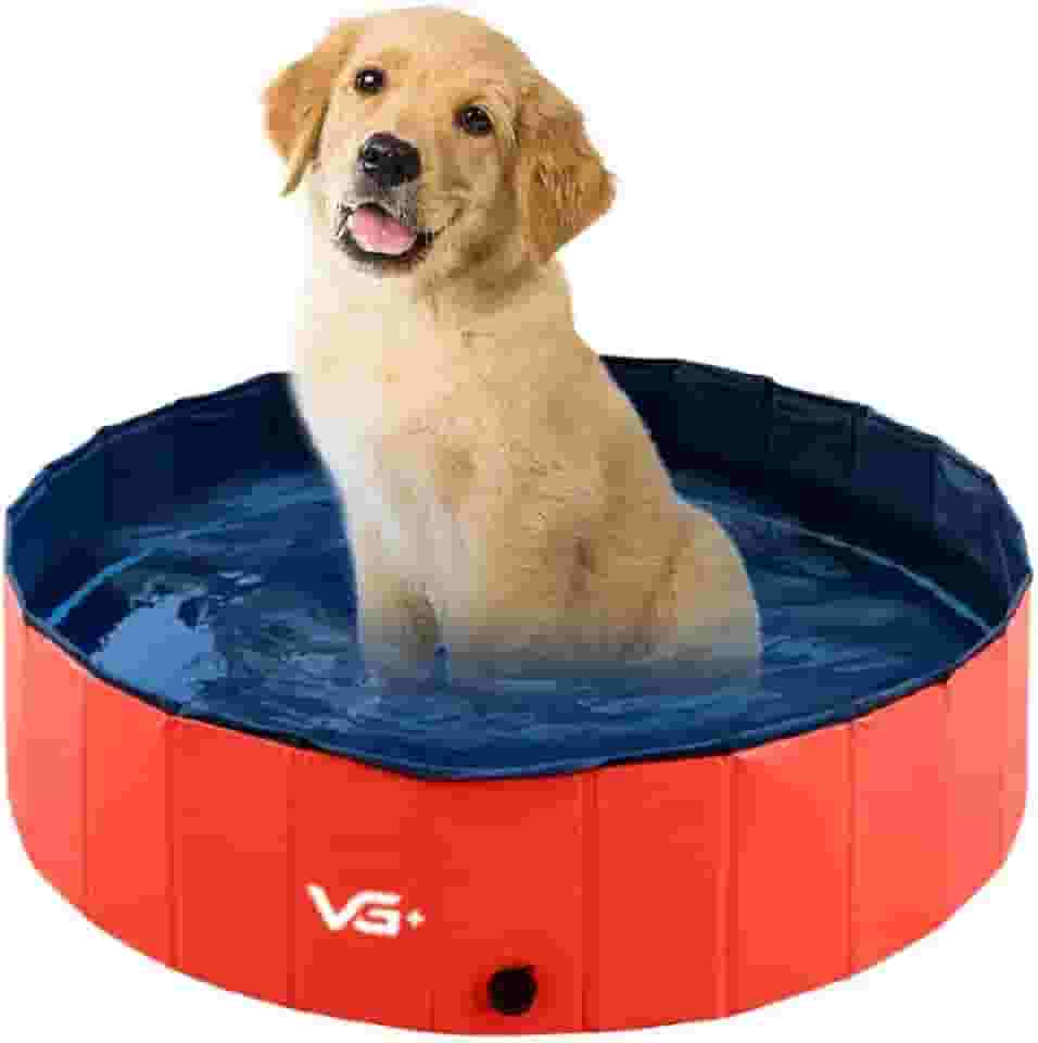 VG PLUS, Piscina Dobrável Para Pets Cachorro 80 Cm X 20 Cm Vermelha VG Plus