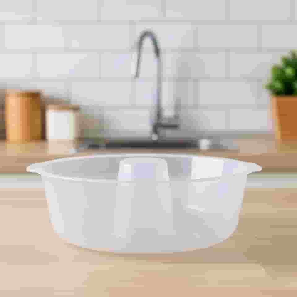 Forma Para Pudim e Bolo de Micro-ondas Paviplast Pérola 22cm x 6cm Transparente Livre de BPA, Ideal Para Pudins, Bolos e Manjares (1)