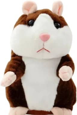 Brinquedo Falante Infantil Hamster de Pelúcia Elétrico, Brinquedos Recheados de Gravação, Presente Melhor Amigo para Menino e Meninas, 16,5x10,5x8,5 cm - Educativo - Envolvente (Castanho Escuro)