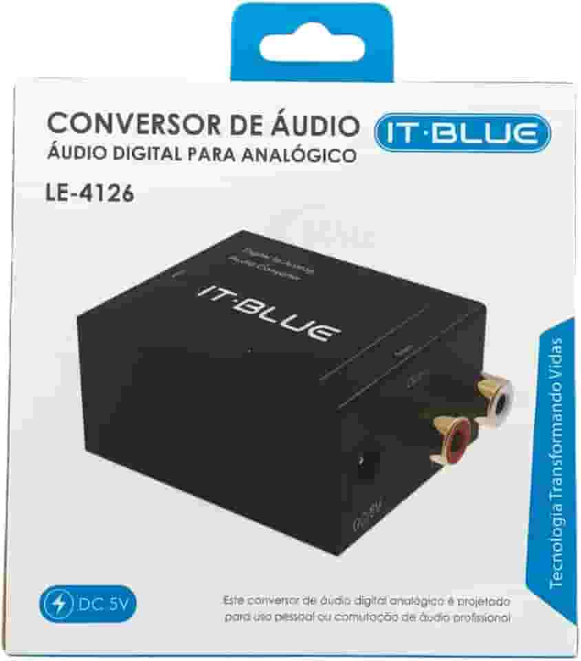 Conversor Áudio Óptico Digital Fibra Coaxial Rca Analógico