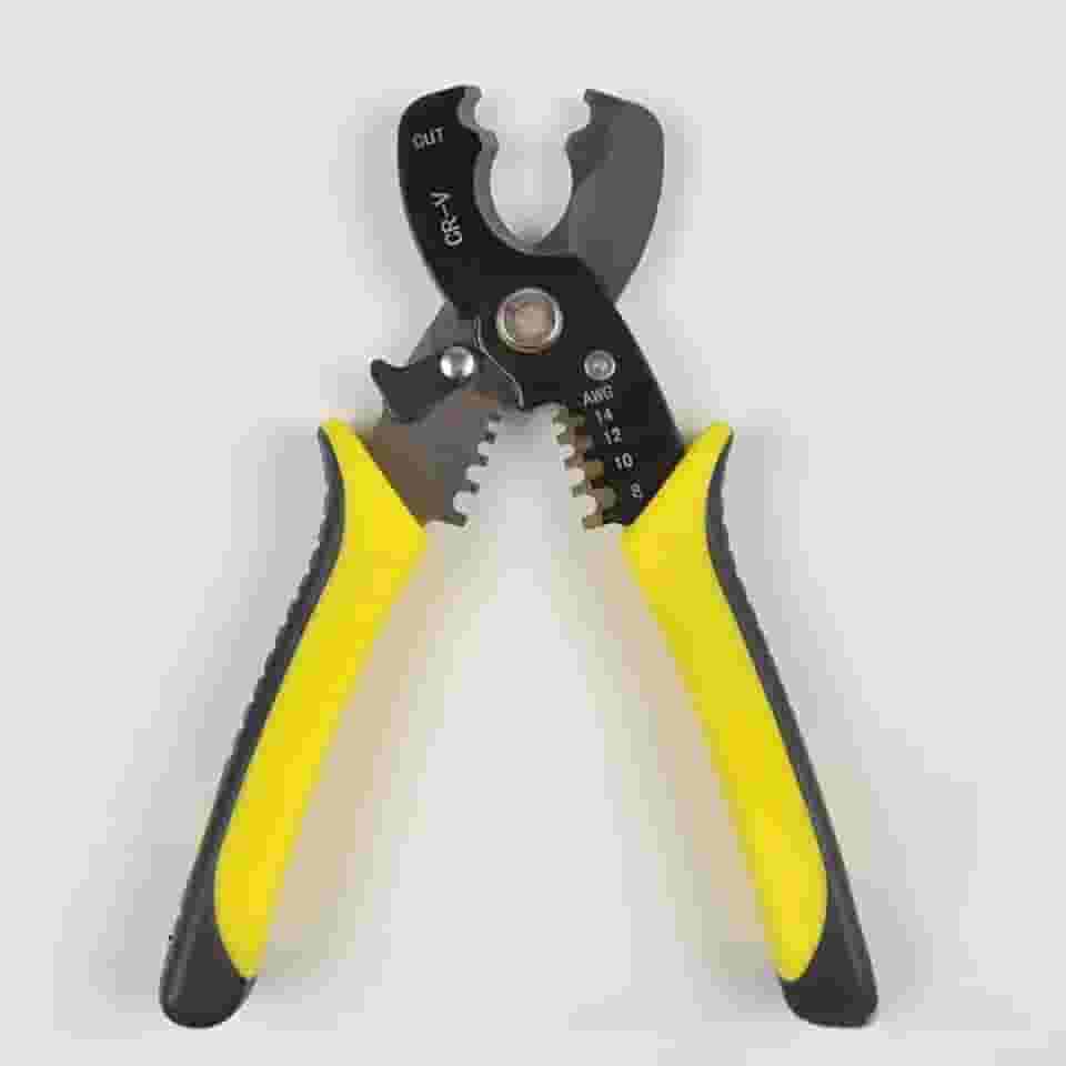 Alicate Profissional de Corte e Desencapador de Cabos, 7 Polegadas, para Fios AWG 8-16