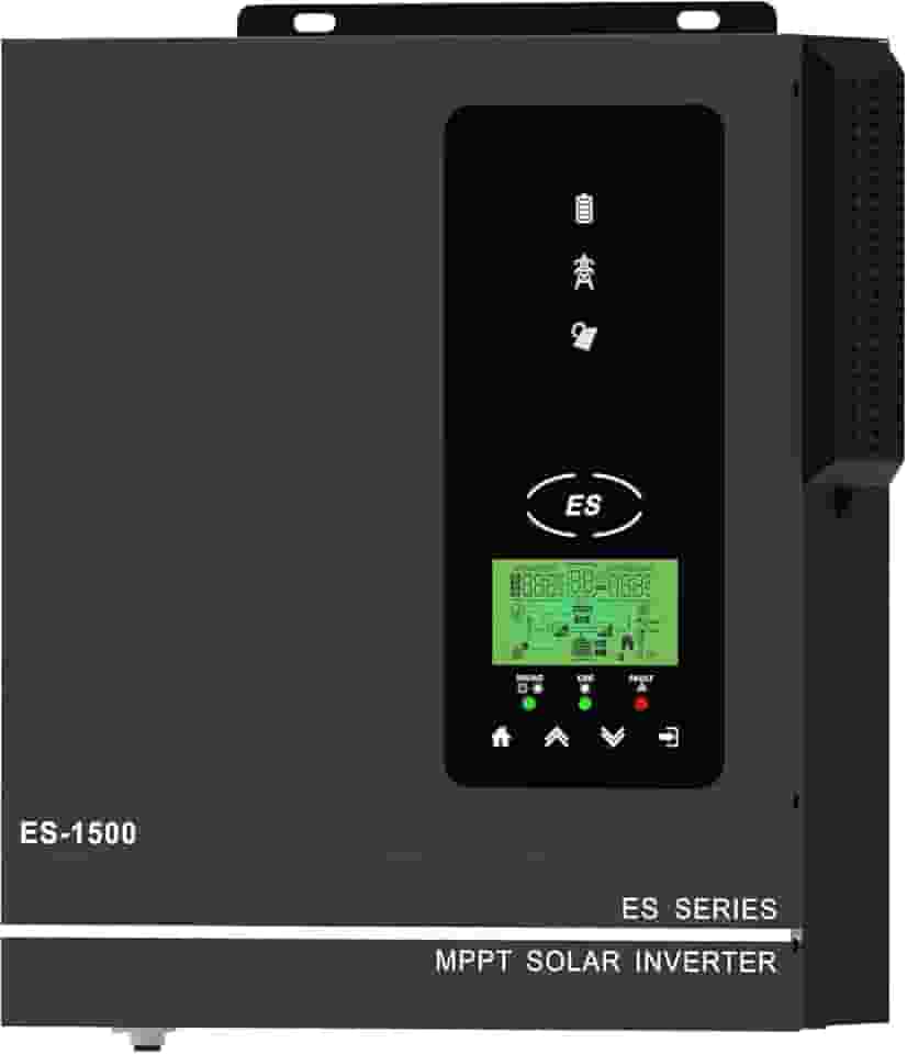 Inversor Solar Híbrido 1500W DC12V para AC230V, Inversor Solar de Onda Senoidal Pura com Controlador de Carga MPPT de 40A Max PV 1100W, para Sistema Off-Grid de Bateria de Lítio 12V