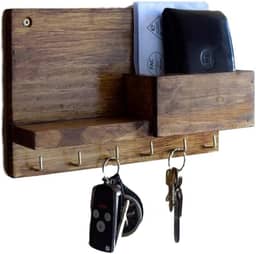 Porta Chaves Celular Cartas Em Madeira De Pinus Rústico