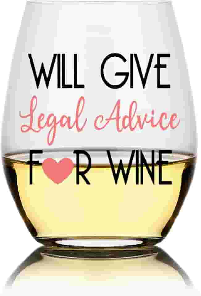 Dará conselhos jurídicos para taça de vinho, presente engraçado de advogados, presentes de paralegal, presentes de advogado, presentes de assistente jurídico, presentes de estudante de direito, presentes de advogado para mulheres, irmã
